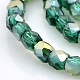 Half Plated Glass Faceted Drum Beads Strands GLAA-A032-4mm-HP07-1