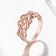 Real Rose Gold Plated Brass Heart Finger Ring for Women RJEW-BB06497-7RG-3