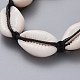 Bracciali di perle intrecciate conchiglia di ciprea naturale BJEW-JB05057-01-2