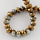 Electroplated Imitation Jade Glass Bead Strands GR4MMY-12C-2