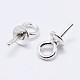 925 Sterling Silver Cup Pearl Bail Pin Pendants STER-F036-04S-3mm-2