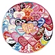 Adesivi autoadesivi in PVC con cuore d'amore a forma di cartone animato STIC-PW0020-05-3
