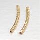 Real Gold Plating Brass Curved Tube Beads KK-L147-194-NR-2