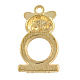Alliage chouette style tibétain dos ouvert supports pendentif cabochon X-TIBEP-21120-G-RS-2
