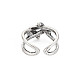 Cross Knot Open Cuff Ring RJEW-S038-210-2