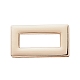 財布作り用品用のワドーン合金ツイストロッククラスプ  鉄パーツ  長方形  ライトゴールド  1.2~2.1x3.1~3.9x0.03~3cm  内径：0.9x2.65のCM DIY-WR0001-29-3