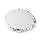 DIYの鉄製の化粧鏡  レジンDIY用  オーバル  ステンレス鋼色  6.4x7.15x0.8cm  穴：1.6mm  トレイ：60x46mm X-DIY-L056-04P-2