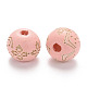 Painted Natural Wood Beads WOOD-N006-03A-08-2