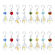 UNICRAFTALE 16pcs Glass Pendant Decorations with Stainless Steel S-Hook Mixed Color Teardrop Shape Crystal Suncatcher Suncatchers for Windows Christmas Day Party Wedding Pendant Ornament HJEW-UN0001-16-1