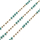 Cadenas de eslabones con cuentas de vidrio rondelle CHS-G028-07G-02-1