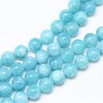 Natural Amazonite Bead Strands, Dyed, Round, 8~9mm, Hole: 1mm, about 45~47pcs/strand, 14.57~14.96 inch(37~38cm)