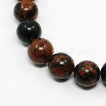 Mahagoni Obsidian runde Perle Stränge, 10 mm, Bohrung: 1 mm, ca. 38 Stk. / Strang, 15.3 Zoll