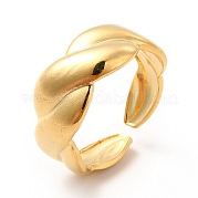 Ионное покрытие (ip) 304 витая веревка из нержавеющей стали с открытым манжетным кольцом для женщин RJEW-F131-17G