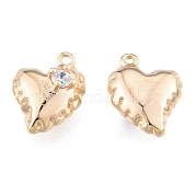 Brass Micro Pave Clear Cubic Zirconia Charms KK-N216-584LG