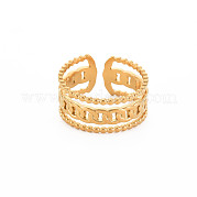 Ионное покрытие (ip) 304 кольцо из нержавеющей стали в форме цепочки с открытой манжетой для женщин RJEW-S405-228G