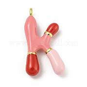 Латунь эмаль подвески KK-E093-03G-K