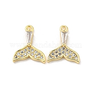 Brass Micro Pave Clear Cubic Zirconia Charms KK-H460-34G