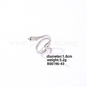 Змеиное платиновое латунное кольцо-манжета CL6952-6