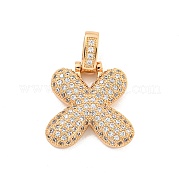 Латунные микропаве прозрачные подвески с фианитом KK-B099-01G-X