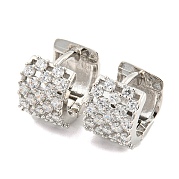 Толстые серьги-кольца из латуни с фианитом EJEW-K245-43P