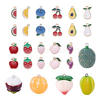 70pcs Fruit Charms Pendants 7 Style Fruit Simulation Pendants 3D Acrylic Fruit Charms Imitation Food Dangle Charms Links with Loop