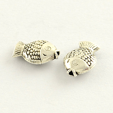 Perles de style tibétain de poissons en alliage de zinc X-TIBEB-R061-097