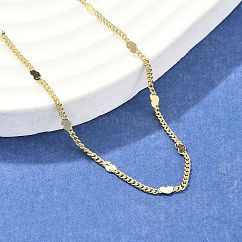 Gourmettes en laiton avec collier coeur pour femme, sans cadmium et sans plomb, véritable 18k plaqué or, 17.20~17.52 pouce (43.7~44.5 cm)