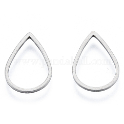 Anelli di collegamento in acciaio inossidabile 201 anti-ossidazione, lacrima, colore acciaio inossidabile, 16x11x1mm, diametro interno: 9x13.5mm