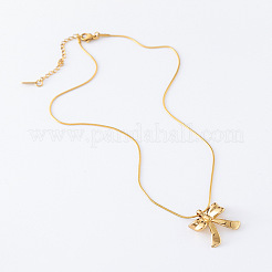 3 collana con ciondolo a fiocco in acciaio inossidabile per donna&nbsp;DK8946