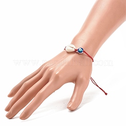 Braccialetto di perline intrecciate con conchiglia acrilica e smalto&nbsp;BJEW-JB08130-01