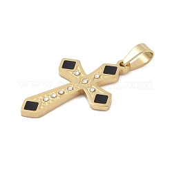 Placcatura ionica (ip) 304 ciondoli in strass smaltati in acciaio inossidabile&nbsp;STAS-Q325-05J-G