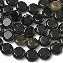 Chapelets de perles en obsidienne dorée naturelle&nbsp;G-L648-B23-15mm-01