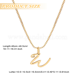 Collier avec pendentif lettre en acier inoxydable 304 et chaîne en laiton 1 pièce&nbsp;NJEW-LP0001-40W-G