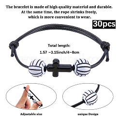 Bracelet tressé en perles acryliques sur le thème du sport (30 pièce)&nbsp;BJEW-BM00013