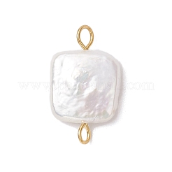 Dijes de conector de perla keshi natural&nbsp;PALLOY-JF04243-02
