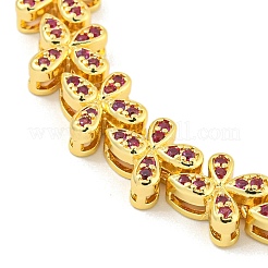 Gestellplattierung Messing Pavé Zirkonia Schmetterling Link Armbänder für Frauen&nbsp;BJEW-B110-05G-02
