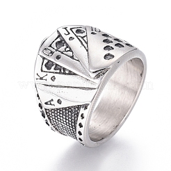 304 Edelstahl-Breitbandringe&nbsp;RJEW-D073-11-AS