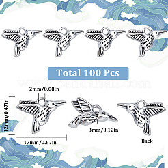 100 ciondolo a forma di colibrì in lega in stile tibetano&nbsp;TIBEP-SC0002-63