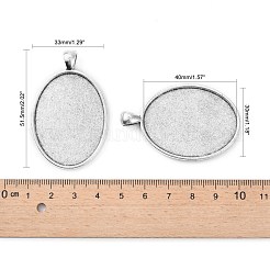 Tibetischer Stil oval Legierung großen Anhänger Fassungen&nbsp;TIBEP-Q045-051AS-RS