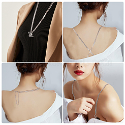 2 ensemble de 2 bretelles de soutien-gorge antidérapantes en laiton et strass&nbsp;AJEW-NB0003-13