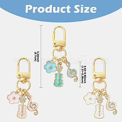 3pcs décorations de pendentif en alliage d'émail&nbsp;HJEW-YW00299