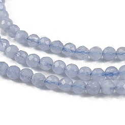 Chapelets de perles en agate avec dentelle bleue naturelle&nbsp;G-E411-12-3mm-01