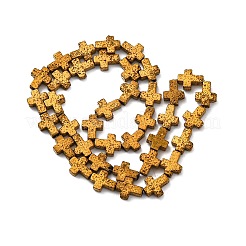 Hebras de cuentas de roca de lava natural galvanizada&nbsp;G-A256-A01-01B