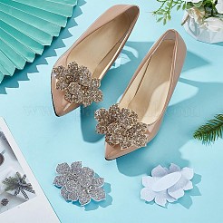 4 Stück 2 Farben Stoff-Strass-Schuhdekorationen&nbsp;FIND-FG0003-55
