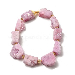 Cuentas de ágata druzy natural electrochapada hebras&nbsp;G-R012-A02-05