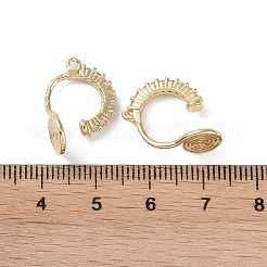 Elementi per orecchini a polsino in ottone con zirconi cubici&nbsp;KK-B087-14G