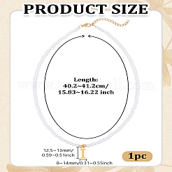 Colliers avec pendentifs en acier inoxydable et perles d'imitation&nbsp;NJEW-LP0001-51I-G