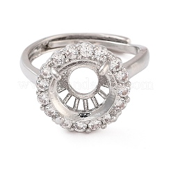Gestellbeschichtung rund Messing Mikropflaster Zirkonia verstellbare Ringkomponenten&nbsp;LS-KK-Q819-05P