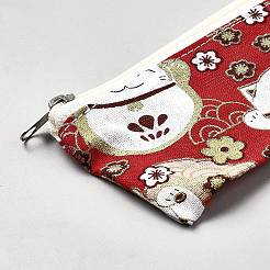Reißverschlusstaschen aus Baumwollstoff im japanischen Stil&nbsp;ABAG-WH0048-59H