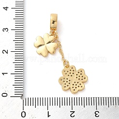 Messing mikro pflastern klare kubik zirkonia europäische baumeln charme&nbsp;KK-G483-13G